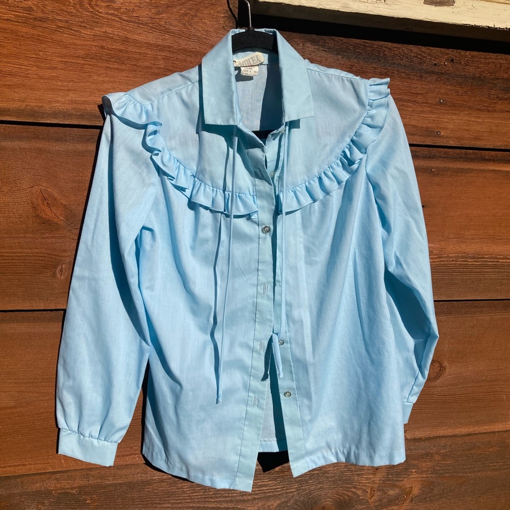 Vintage Ruffled Button-Up